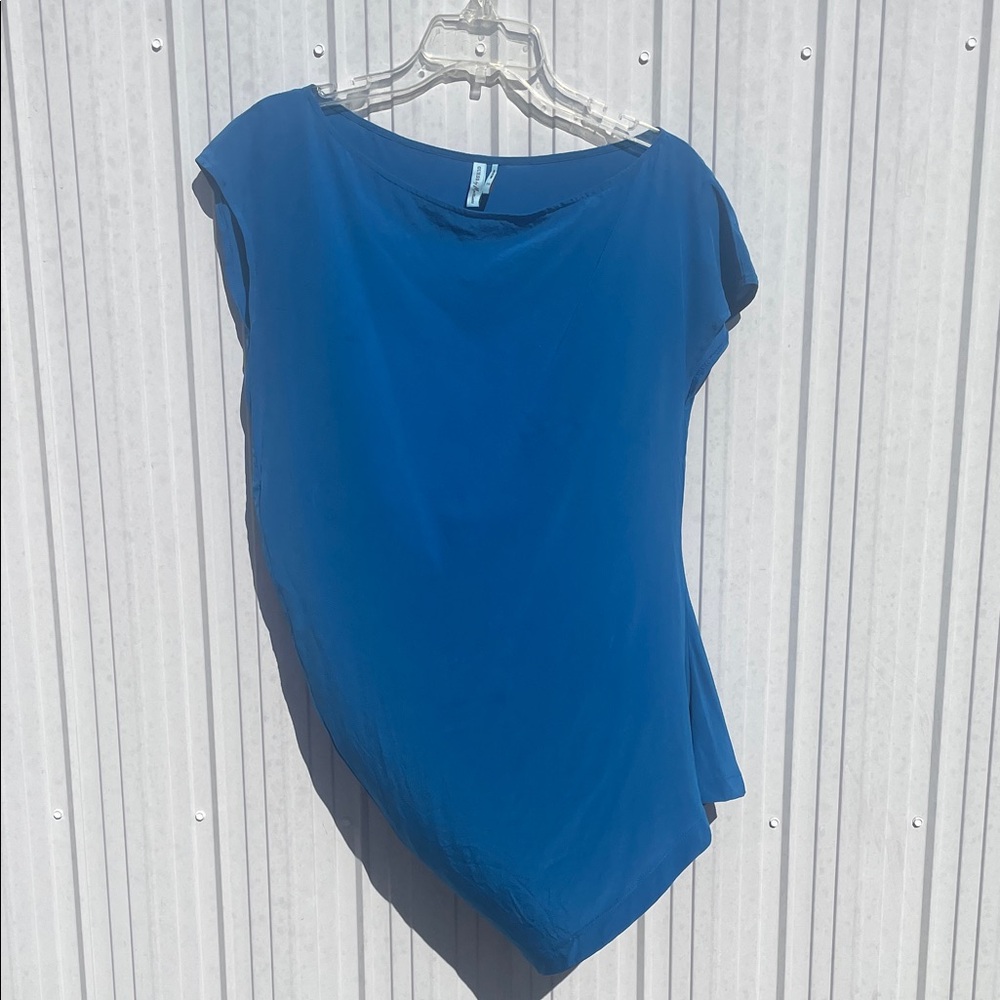Guess by Marciano Royal Blue Cap Sleeve Boatneck Blouse